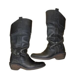 Maruti Leather Boots Women's 7 Brown Riding Moto Portugal Made